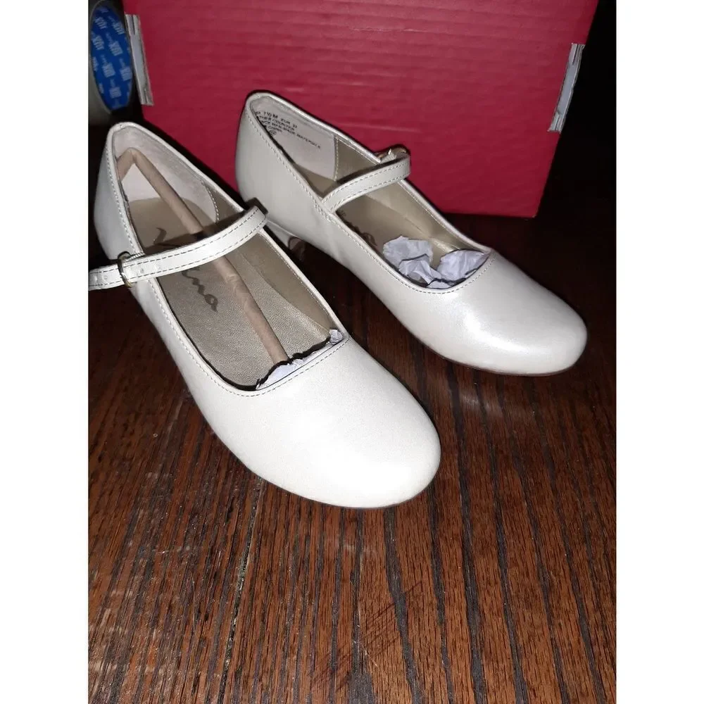 New Girl's Size 1.5M Bone Pearl Nina Seeley Dress Shoes